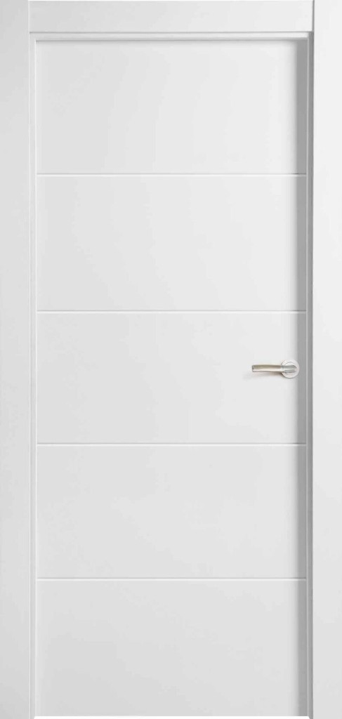 Puerta Lacada modelo 400 - Acabado blanco con ranuras horizontales